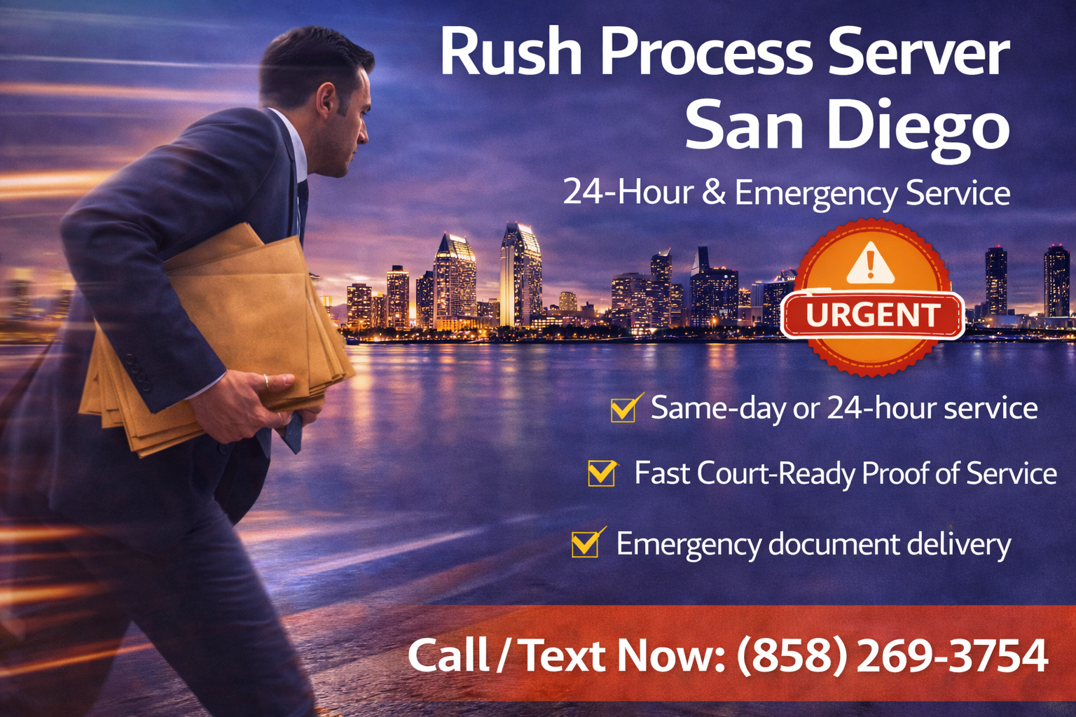 rush process server San Diego