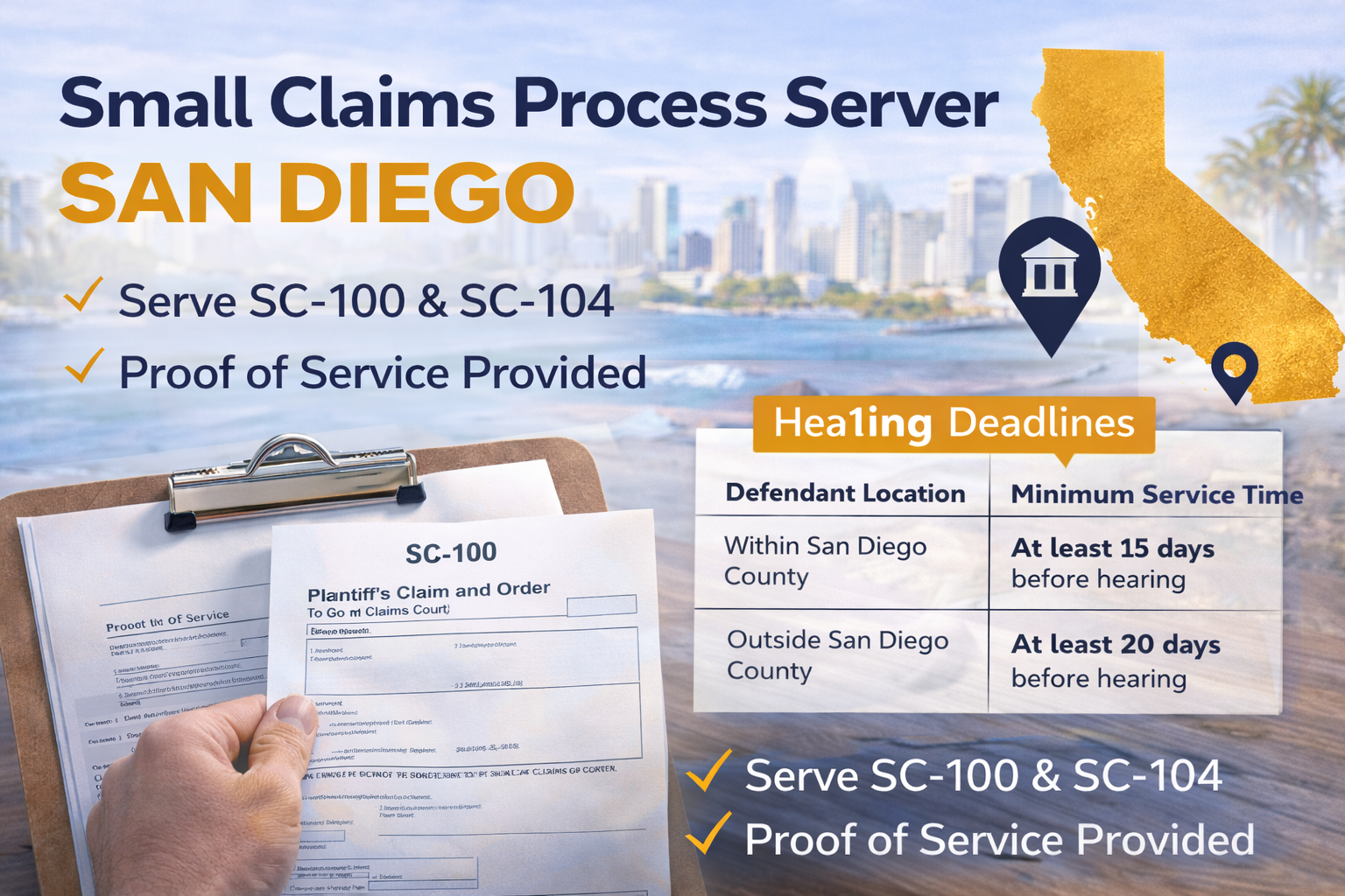 Small Claims Process Server San Diego
